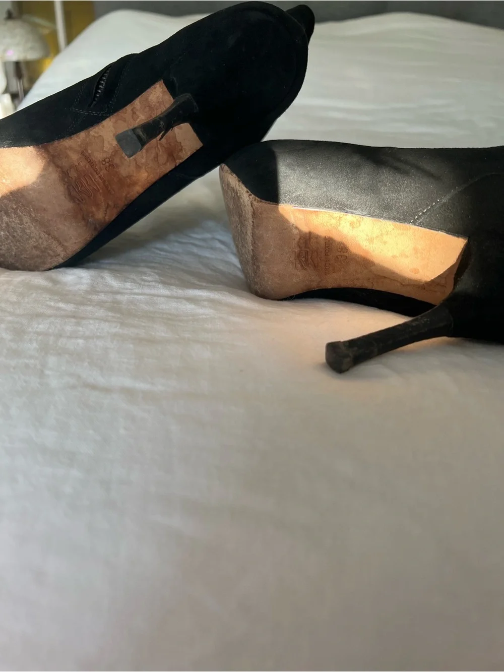 Emerson Fry Black Suede Ankle Booties with Side Zippers